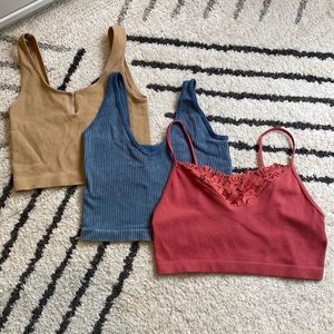 3 pack Seamless Bralette Crop Tops size Large